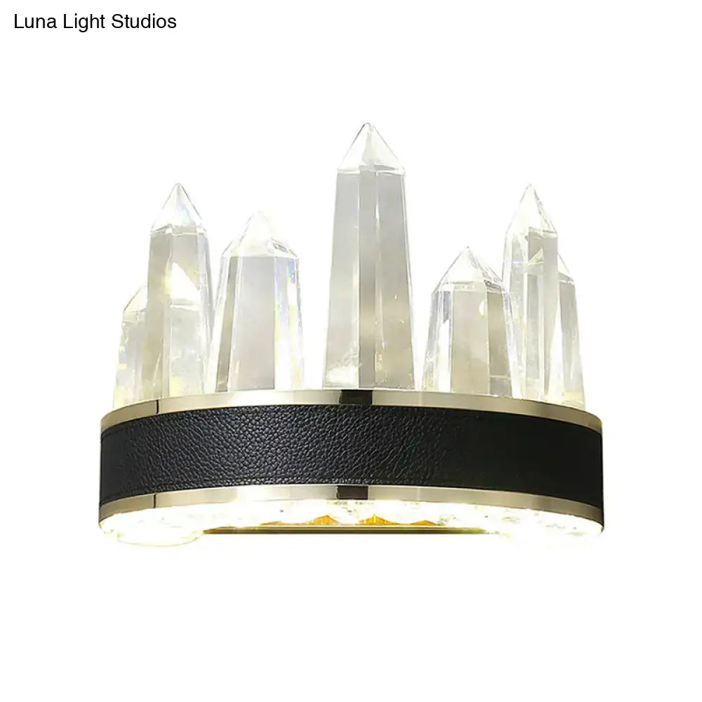 Modern black crystal led wall sconce icicle shaped wall living room
