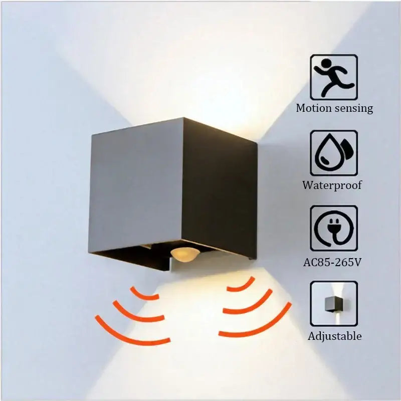DecorBites™ 12W Outdoor/Indoor Motion Sensor LED Wall Lamp Waterproof Aluminum Sconce Light