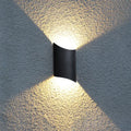 Modern black curved led wall lamp yard outdoor light