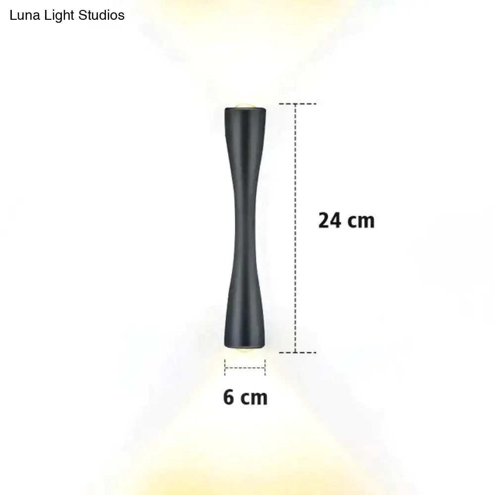 Modern black curved wall sconce outdoor waterproof porch light