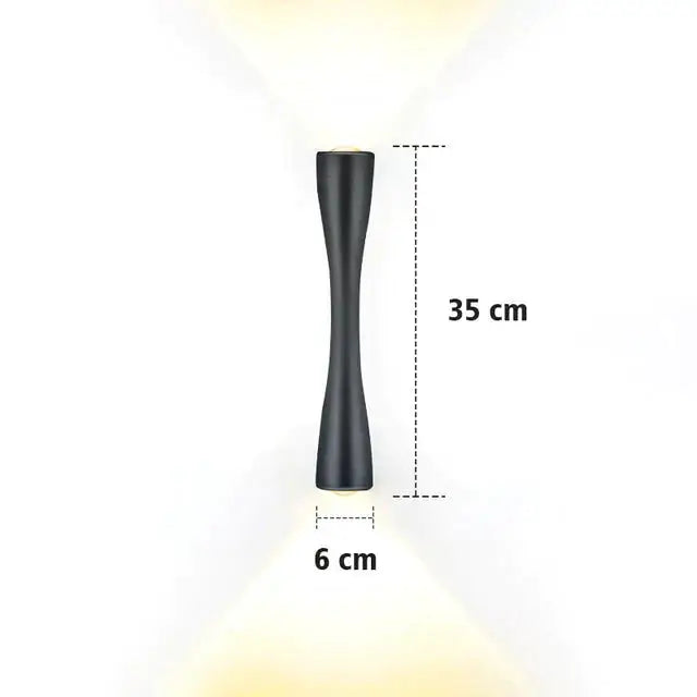 Modern black curved wall sconce outdoor waterproof porch light
