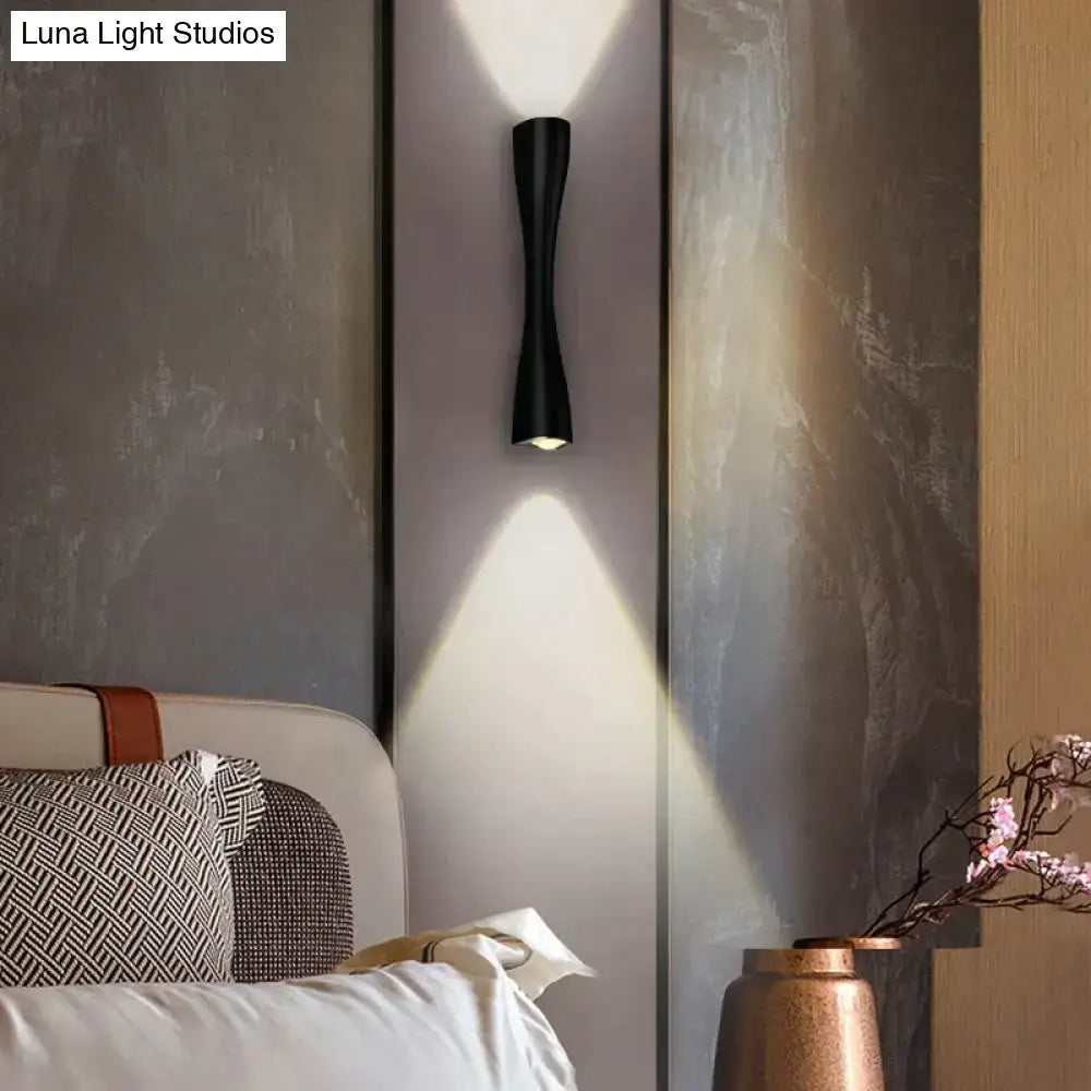 Modern black curved wall sconce outdoor waterproof porch light