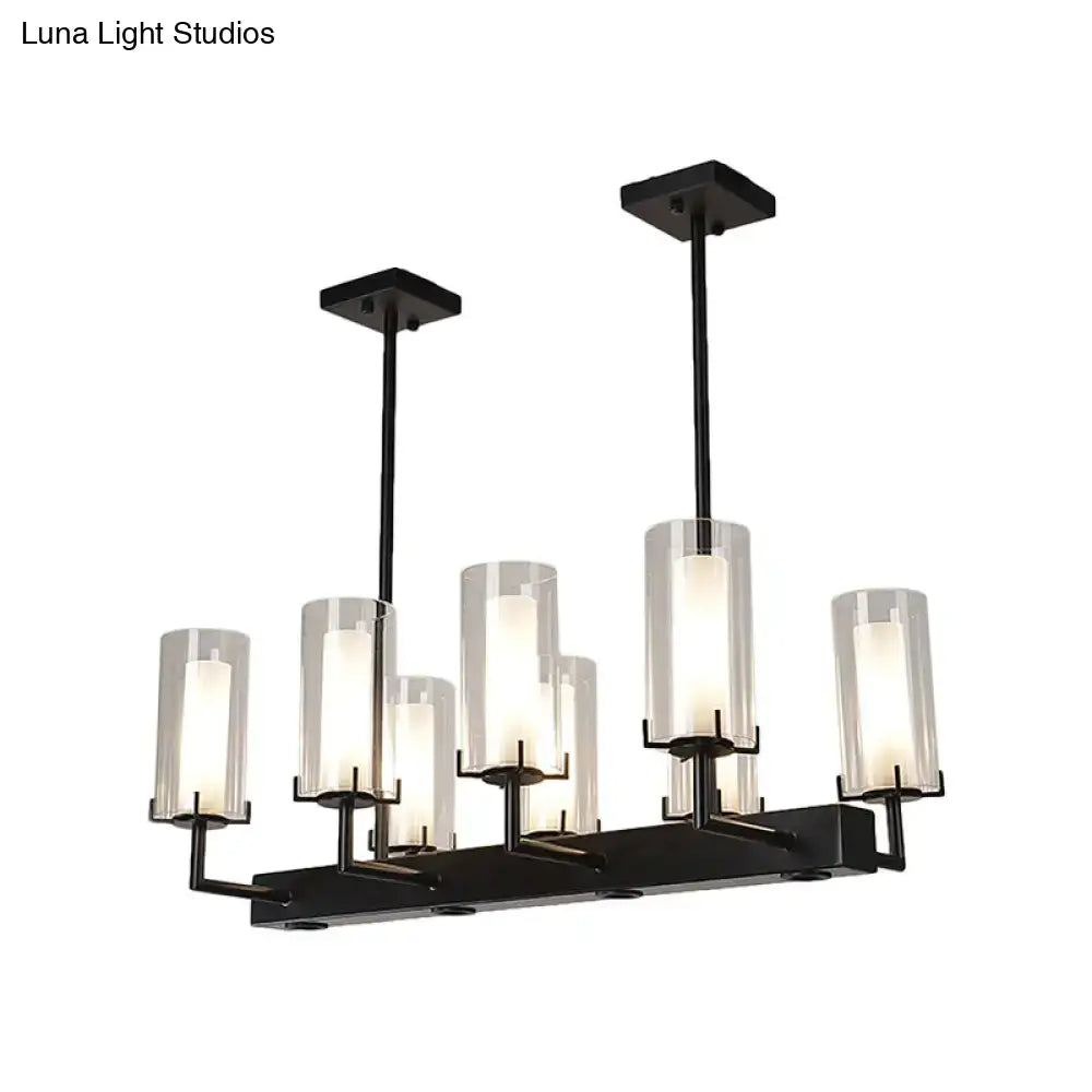 DecorBites™ Cylinder Clear Glass Island Light - Traditional Pendant Lighting