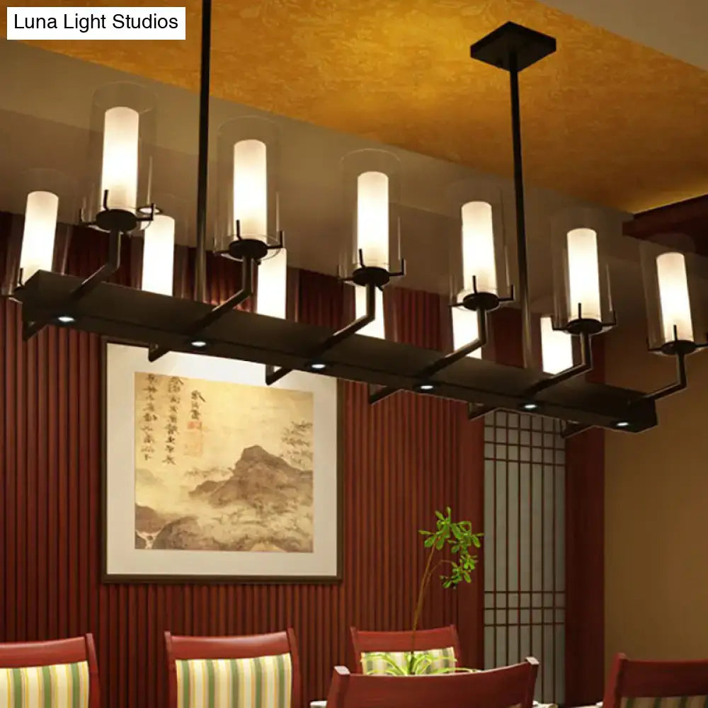 DecorBites™ Cylinder Clear Glass Island Light - Traditional Pendant Lighting