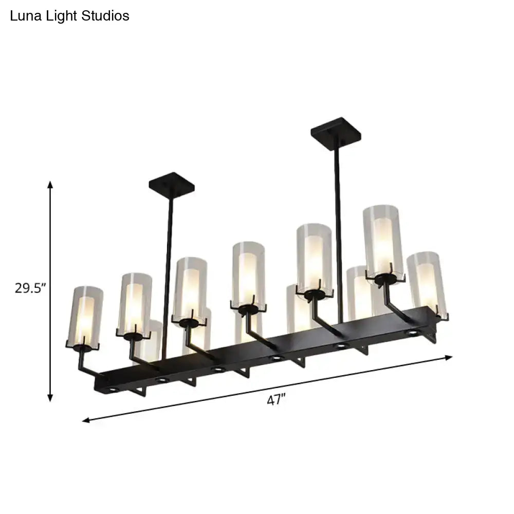 DecorBites™ Cylinder Clear Glass Island Light - Traditional Pendant Lighting