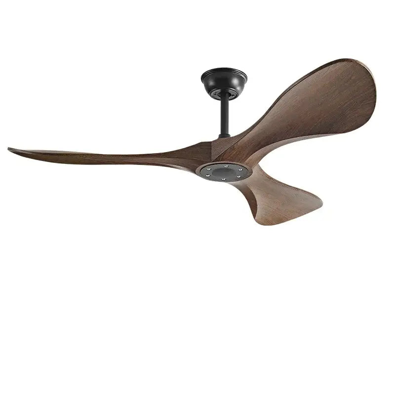 Modern black & dark brown ceiling fan with remote control bedroom