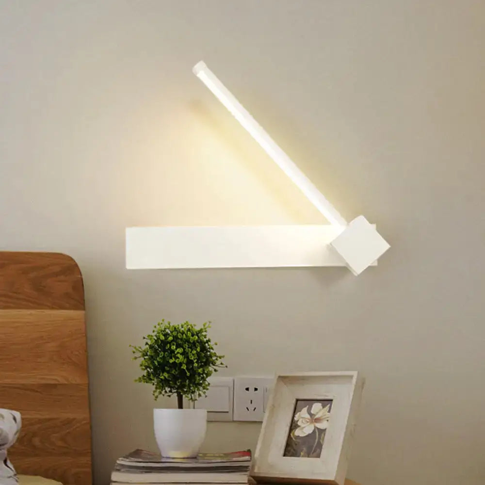 Modern black finish rotatable led wall sconce for bedroom lighting