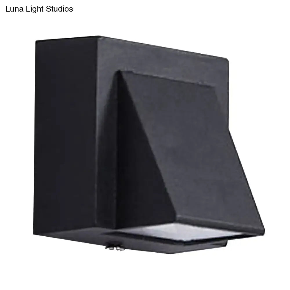 Modern black geometric led outdoor wall mount – patio sconce light