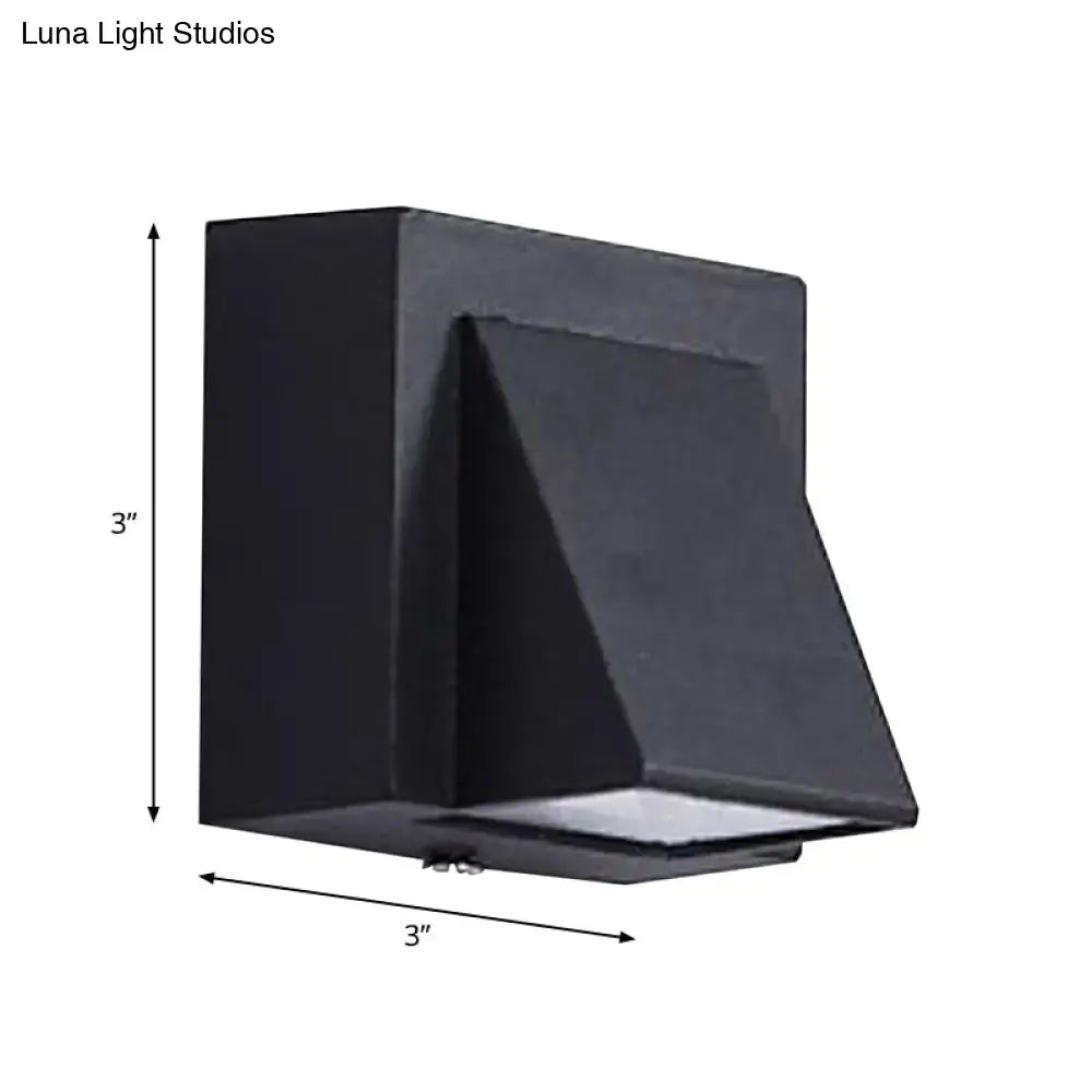 Modern black geometric led outdoor wall mount – patio sconce light