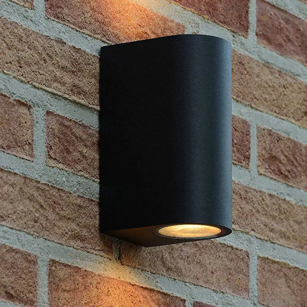Modern black geometric led outdoor wall mount – patio sconce light
