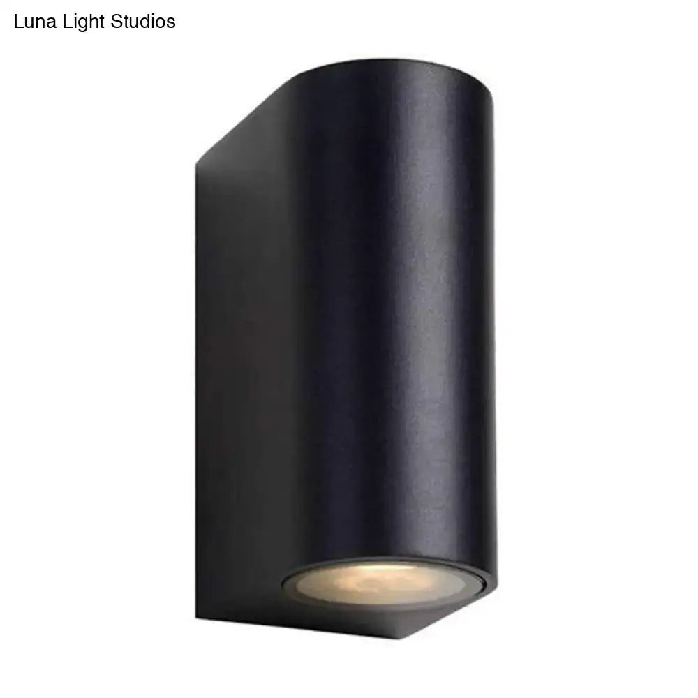 Modern black geometric led outdoor wall mount – patio sconce light