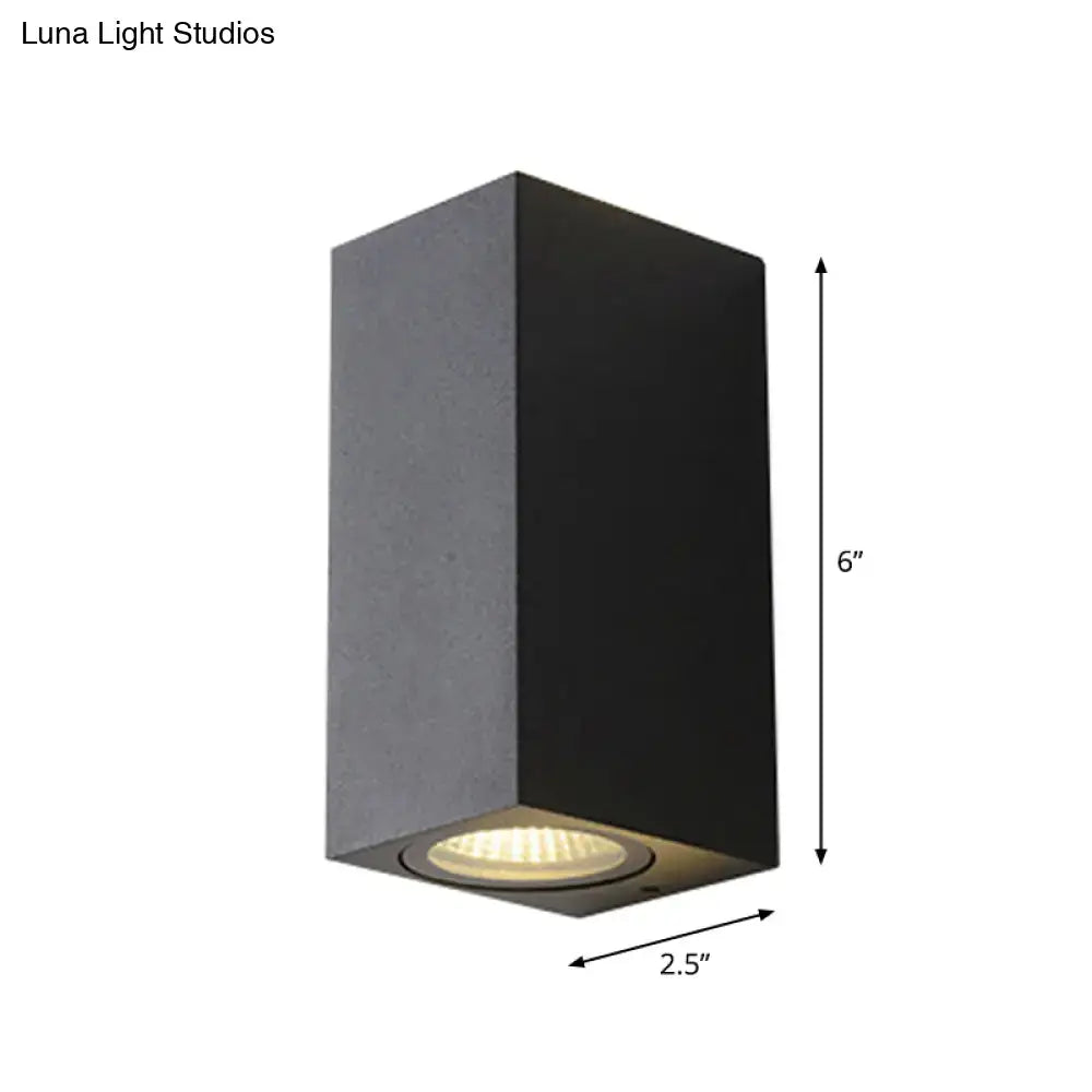 Modern black geometric led outdoor wall mount – patio sconce light