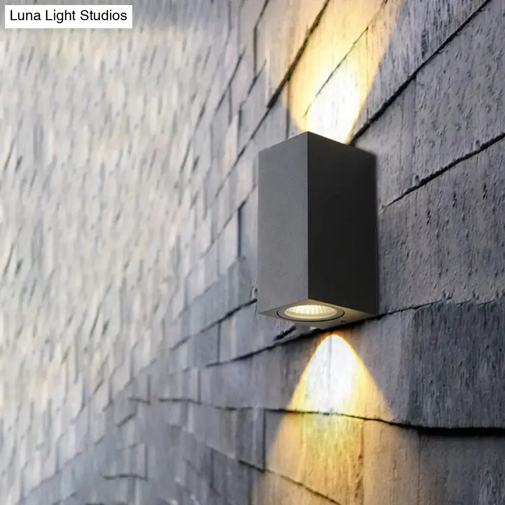 Modern black geometric led outdoor wall mount – patio sconce light