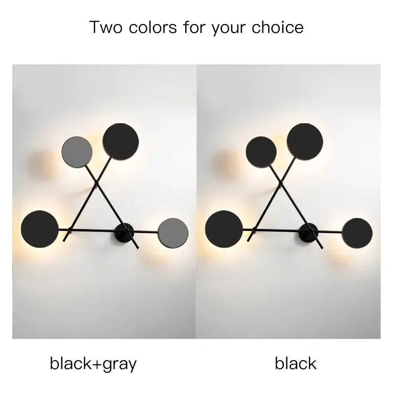 Modern black geometric led wall lamp living room sconce