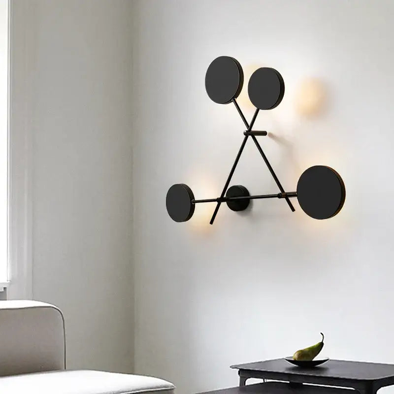 Modern black geometric led wall lamp living room sconce