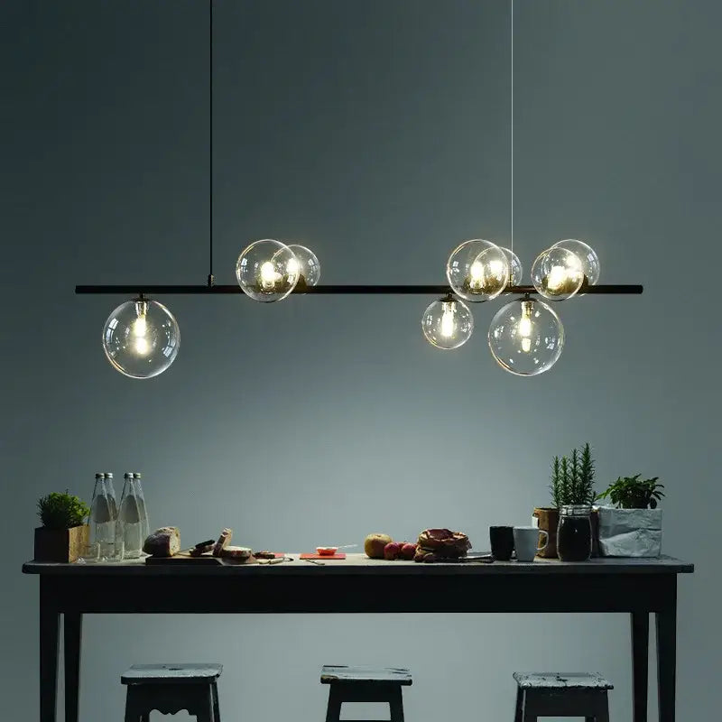 DecorBites™ Glass Ball Pendant Light: Nordic LED Hanging Lamp for Dining Room, Bedroom, Cafe
