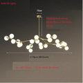 Modern black glass balls led chandelier living room pendant light