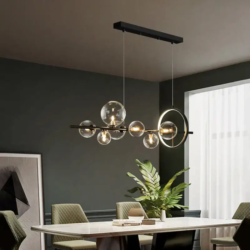 DecorBites™ Glass Bubble Chandelier Light for Dining Room and Store