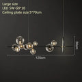 Modern black glass bubble chandelier dining room light with ring