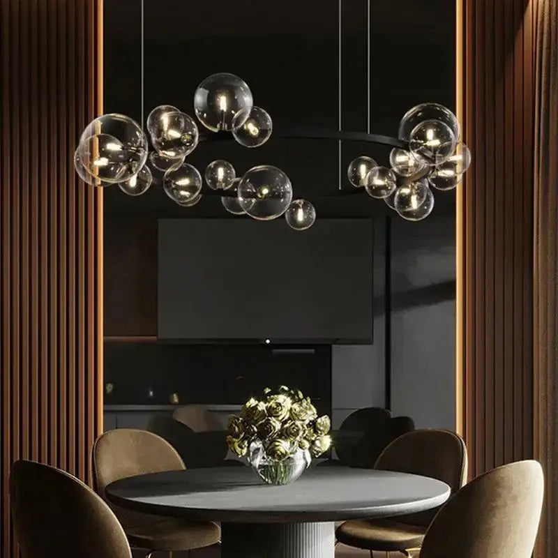 DecorBites™ Glass Bubble Chandelier Light for Dining Room and Store