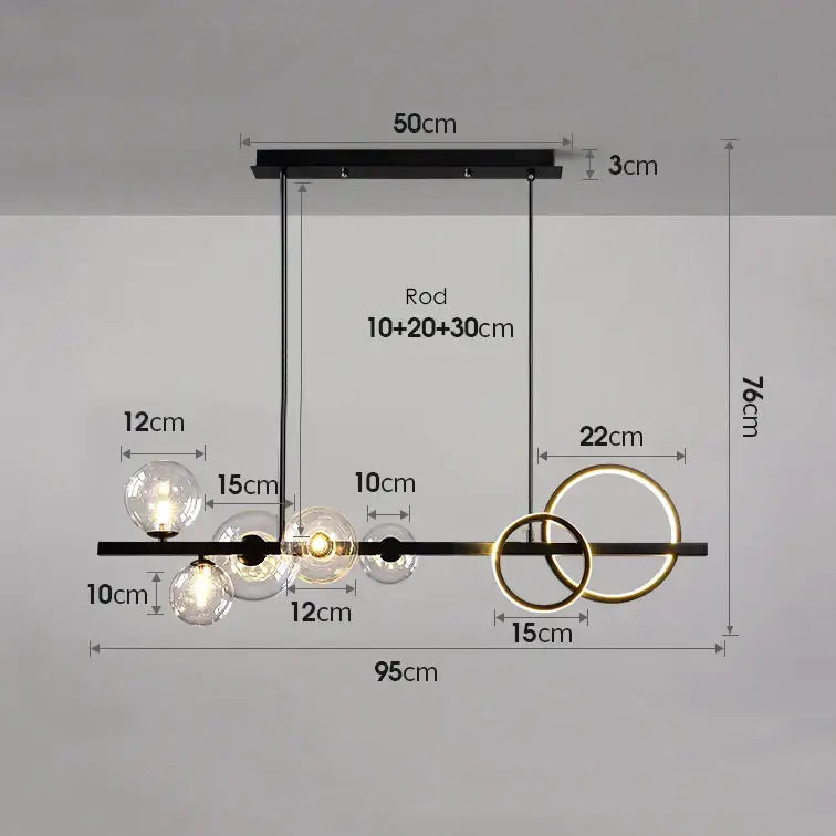 DecorBites™ Glass Bubble Chandelier: Nordic Minimalist Restaurant & Bar Magic Bean Lamp
