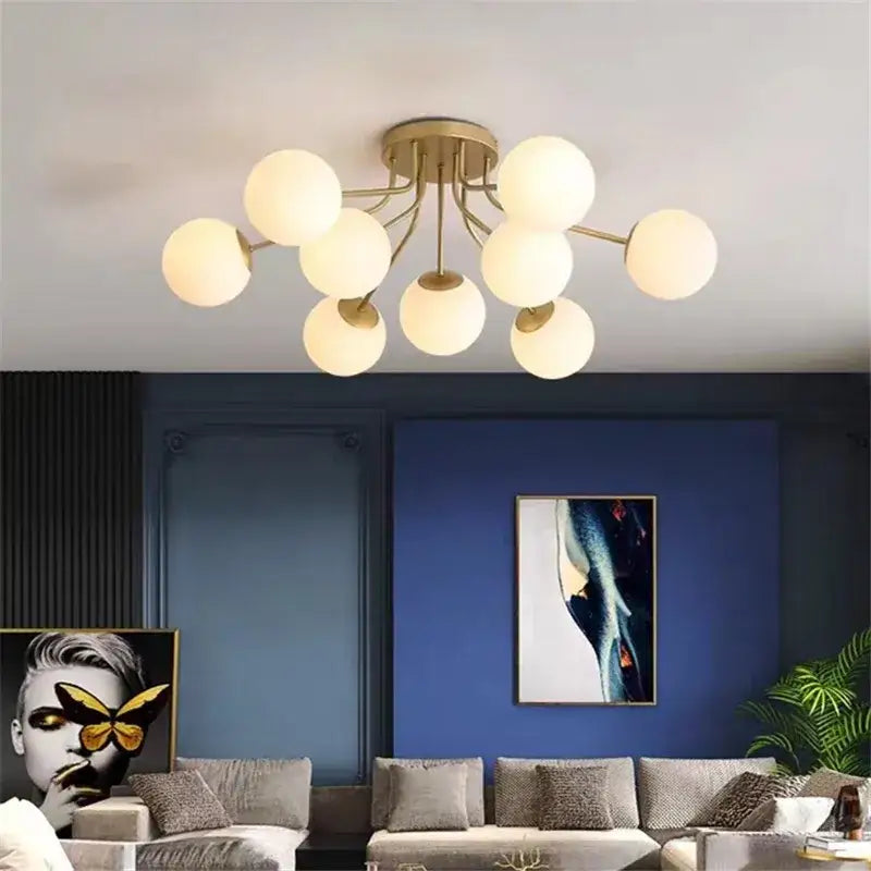 Modern black glass bubble led ceiling light living room