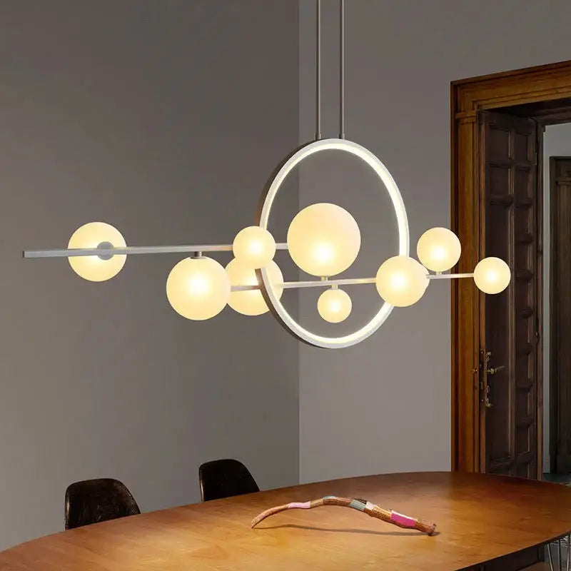 Modern black glass bubble led chandelier dining room pendant light