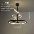 Modern black glass bubble led pendant chandelier for living room