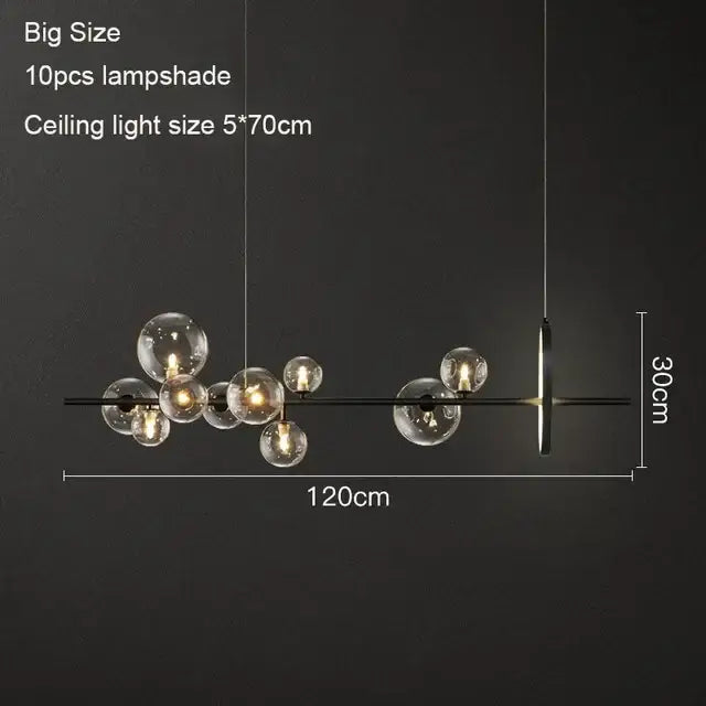 Modern black glass ring pendant light – dining room chandelier