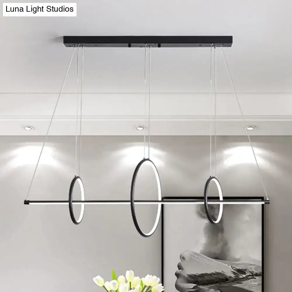 Modern black & gold acrylic linear suspension light dining room