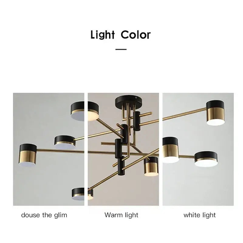 DecorBites™ Black Branch LED Chandelier: Modern Nordic Design for Living Room, Bedroom, Dining Room