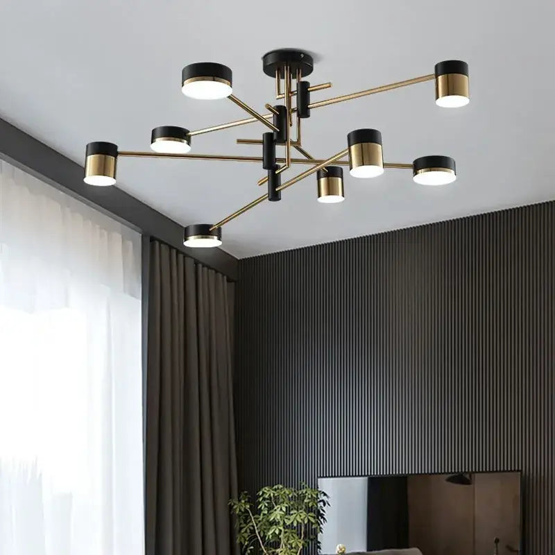 DecorBites™ Black Branch LED Chandelier: Modern Nordic Design for Living Room, Bedroom, Dining Room