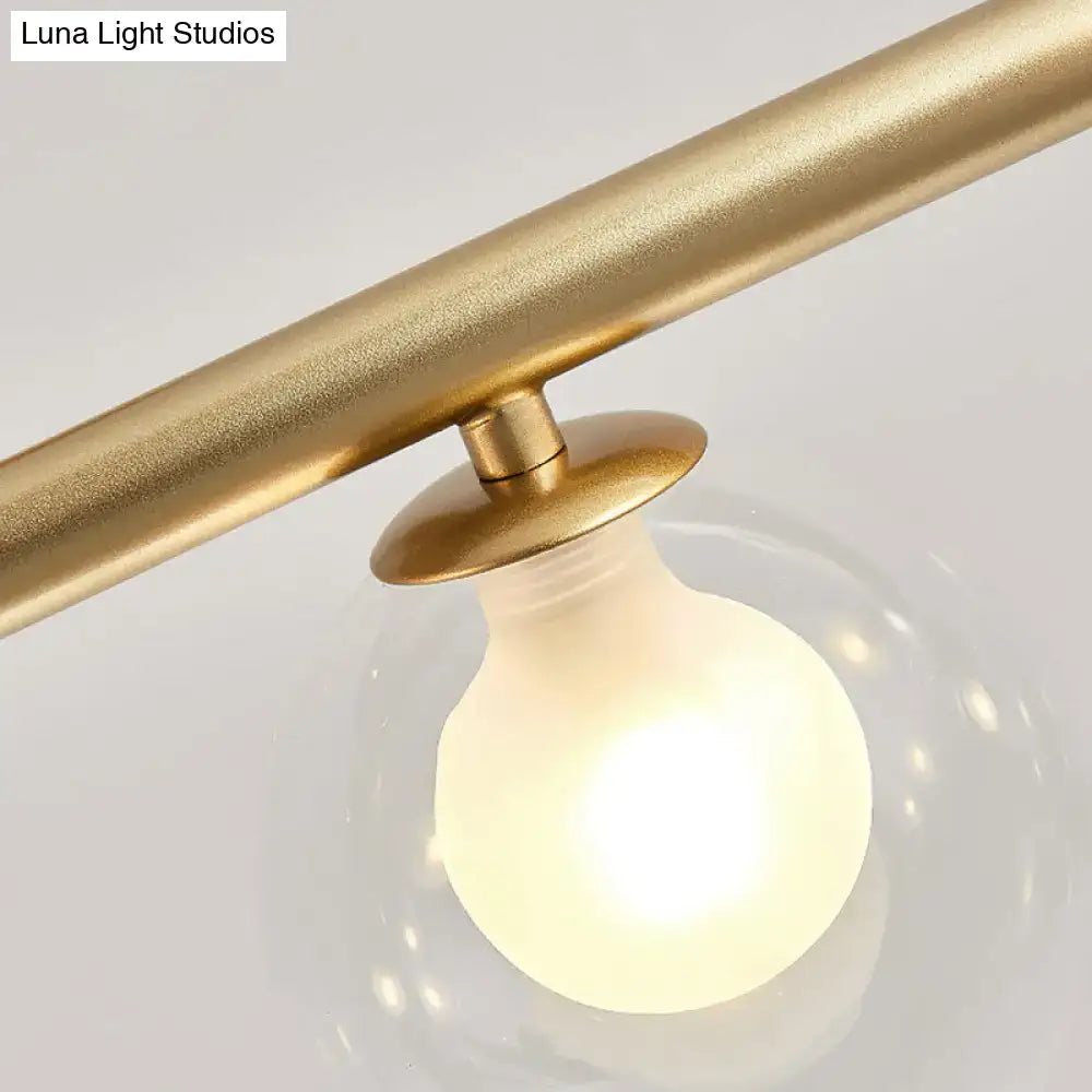DecorBites™ Modern Bubble Clear Glass Island Ceiling Light - 5/6 Lights Black/Gold Finish - Dining Room Pendant Fixture