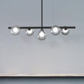 DecorBites™ Modern Bubble Clear Glass Island Ceiling Light - 5/6 Lights Black/Gold Finish - Dining Room Pendant Fixture