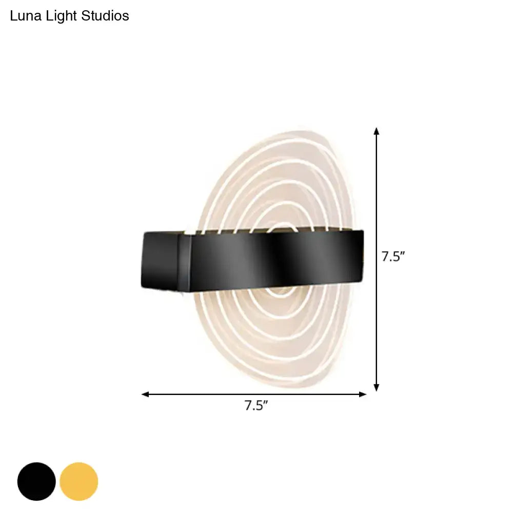 Modern black & gold circle led wall lamp for living room