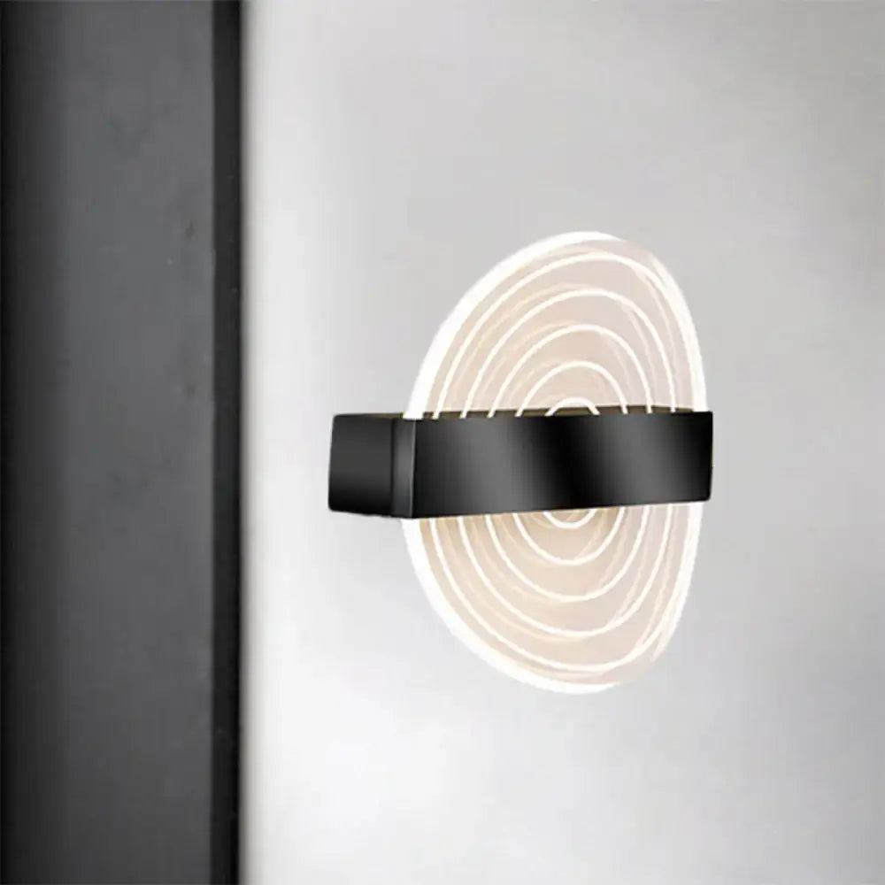 Modern black & gold circle led wall lamp for living room