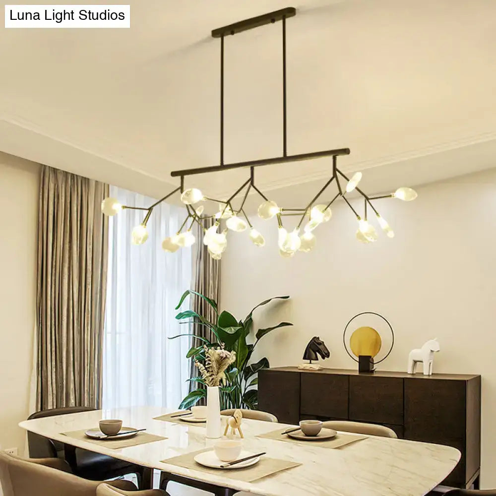 DecorBites™ Modern Bubble Chandelier with Clear Glass, 27 Heads, Black/Gold - Dining Room Hanging Light Kit