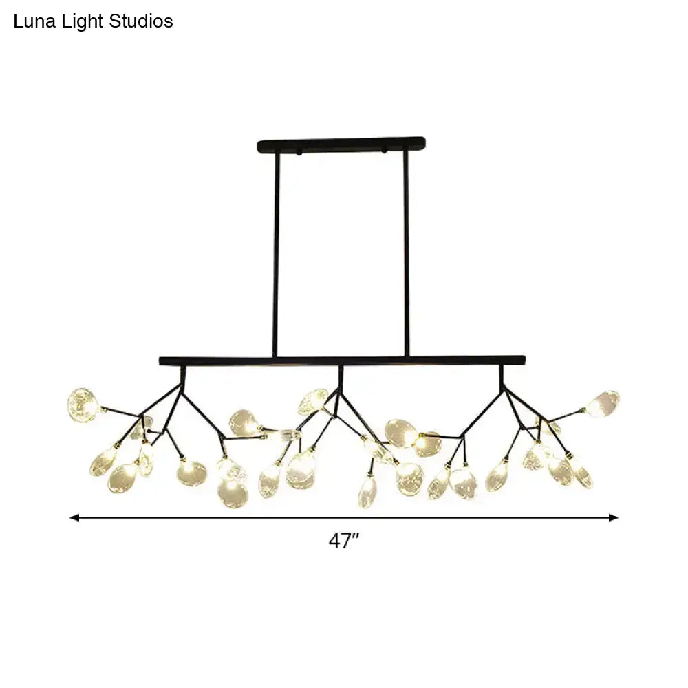 DecorBites™ Modern Bubble Chandelier with Clear Glass, 27 Heads, Black/Gold - Dining Room Hanging Light Kit