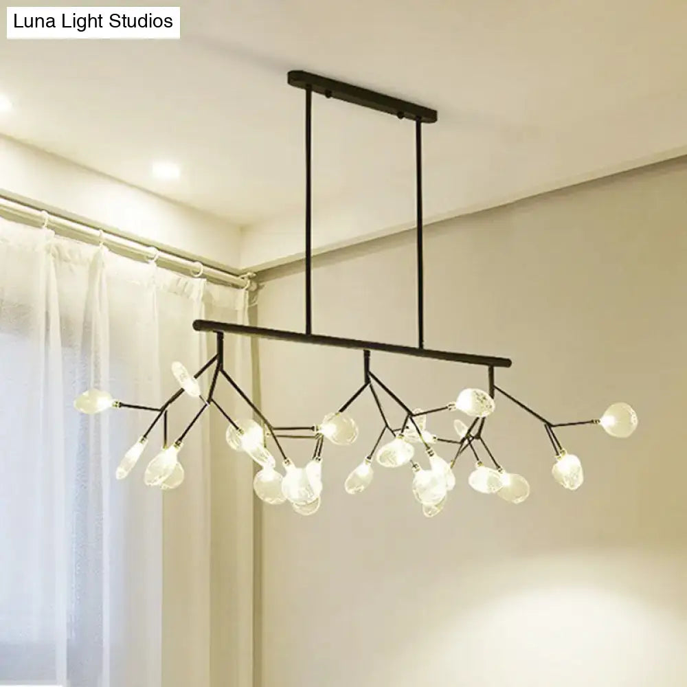 DecorBites™ Modern Bubble Chandelier with Clear Glass, 27 Heads, Black/Gold - Dining Room Hanging Light Kit
