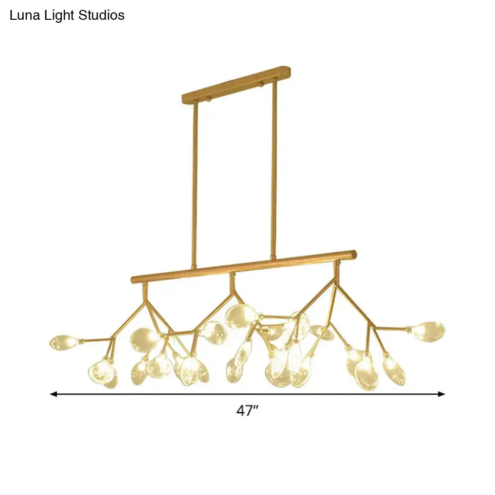 DecorBites™ Modern Bubble Chandelier with Clear Glass, 27 Heads, Black/Gold - Dining Room Hanging Light Kit