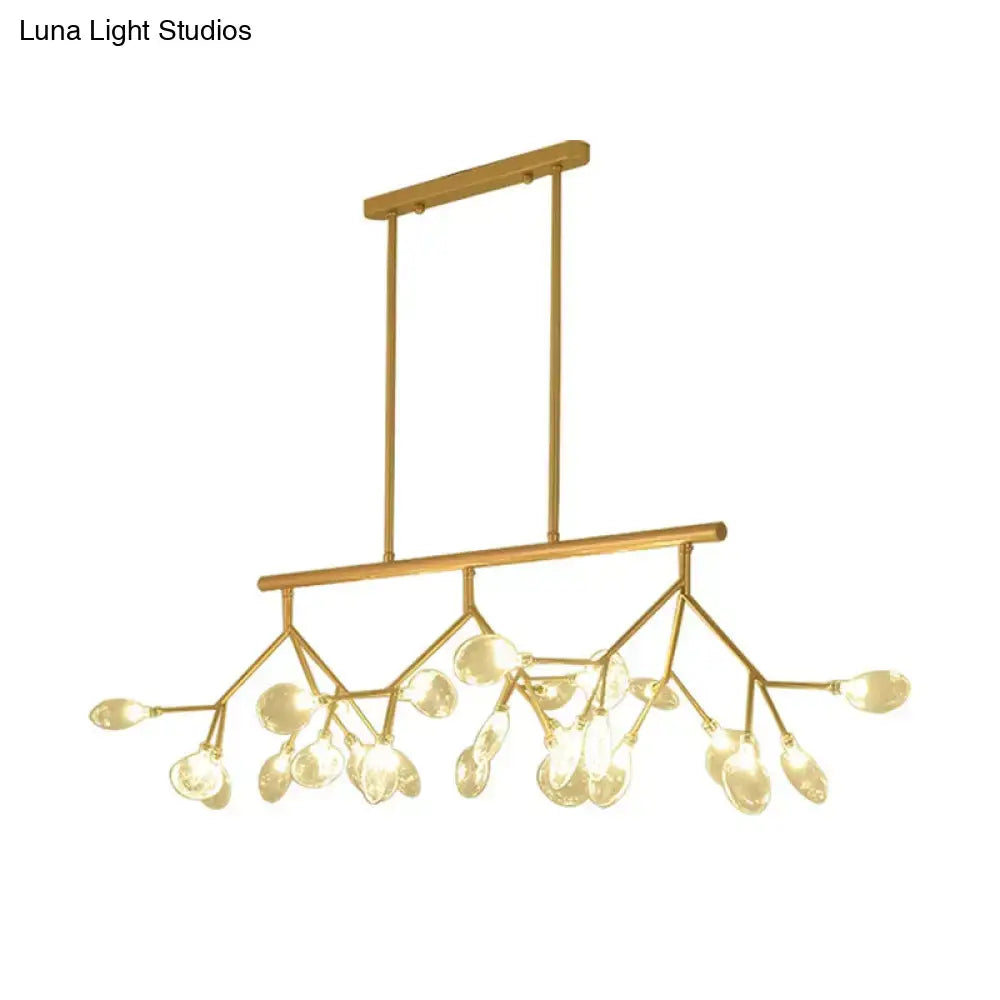 DecorBites™ Modern Bubble Chandelier with Clear Glass, 27 Heads, Black/Gold - Dining Room Hanging Light Kit