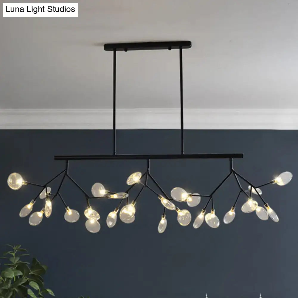 DecorBites™ Modern Bubble Chandelier with Clear Glass, 27 Heads, Black/Gold - Dining Room Hanging Light Kit