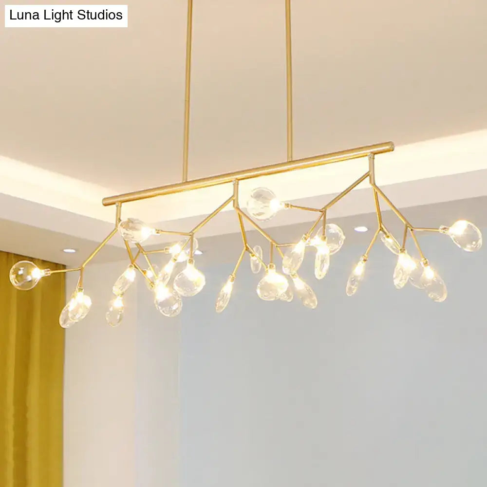 DecorBites™ Modern Bubble Chandelier with Clear Glass, 27 Heads, Black/Gold - Dining Room Hanging Light Kit