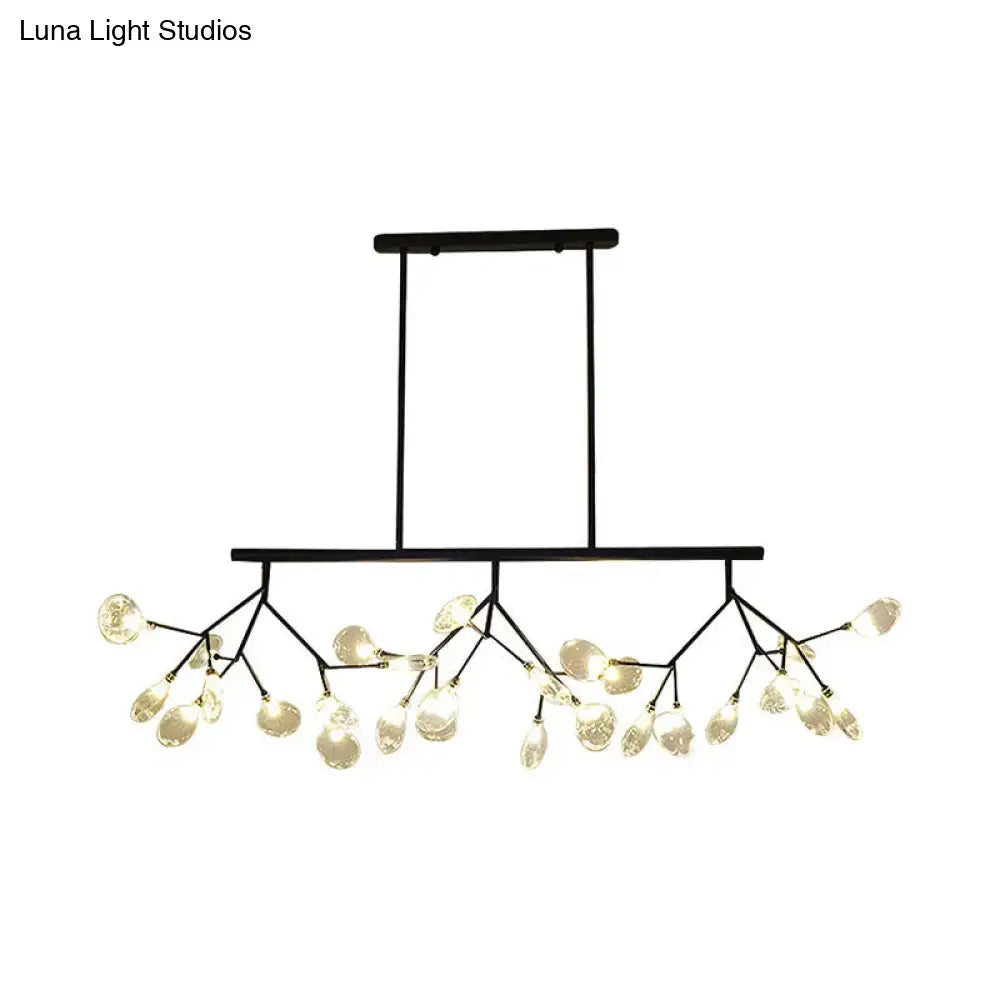 DecorBites™ Modern Bubble Chandelier with Clear Glass, 27 Heads, Black/Gold - Dining Room Hanging Light Kit