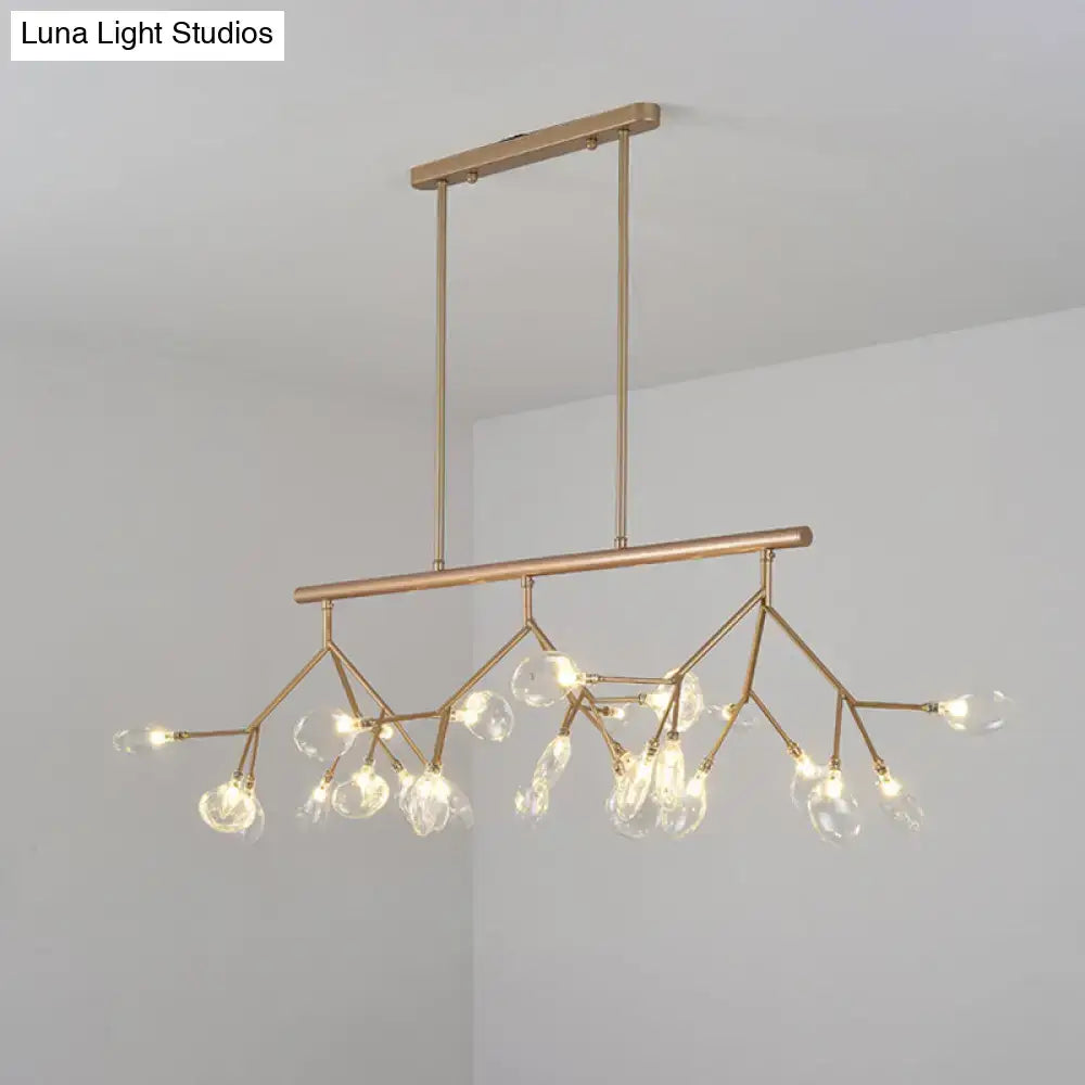 DecorBites™ Modern Bubble Chandelier with Clear Glass, 27 Heads, Black/Gold - Dining Room Hanging Light Kit
