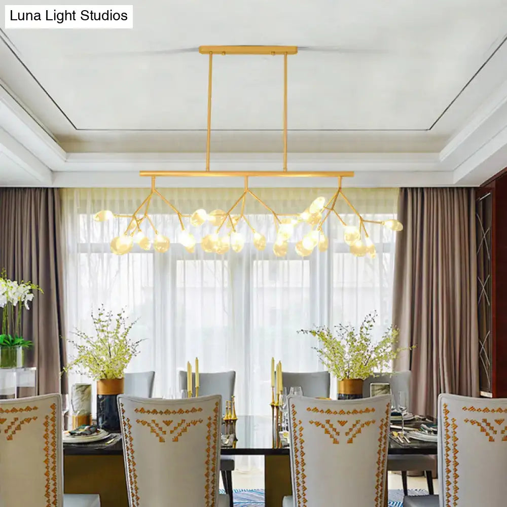 DecorBites™ Modern Bubble Chandelier with Clear Glass, 27 Heads, Black/Gold - Dining Room Hanging Light Kit