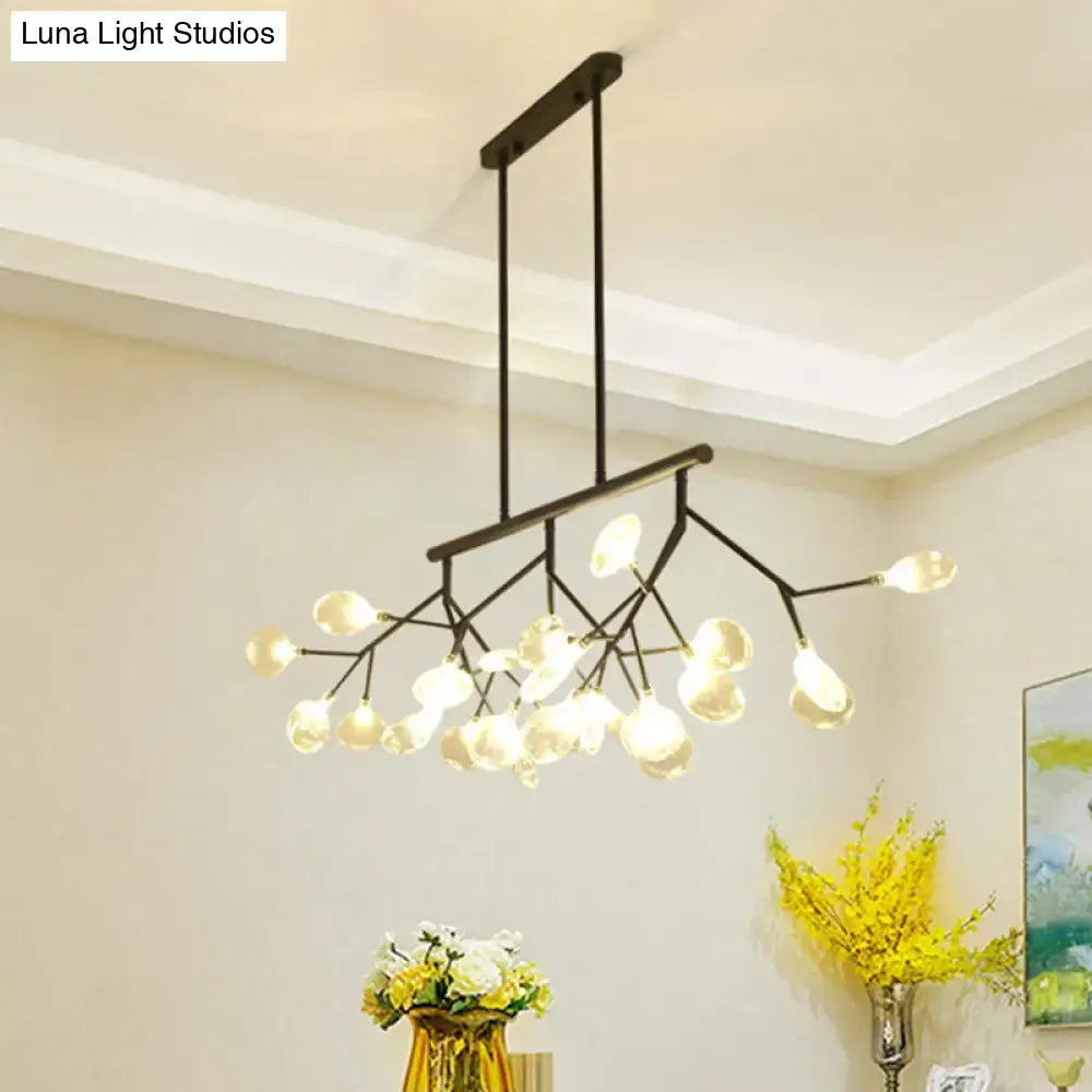 DecorBites™ Modern Bubble Chandelier with Clear Glass, 27 Heads, Black/Gold - Dining Room Hanging Light Kit