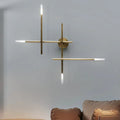 DecorBites™ Contemporary Black/Gold Metallic Wall Light with LED Crossed Lines