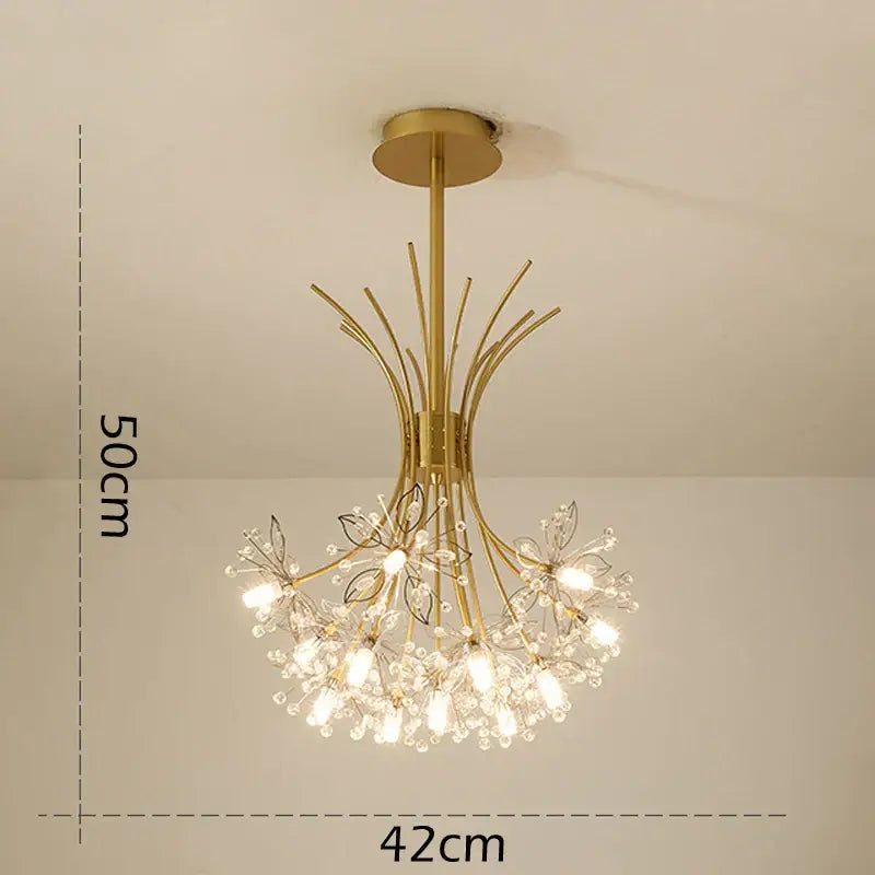 Modern black & gold crystal bouquet pendant light dining room