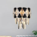 Modern black & gold crystal wall lamp fixture living room sconce